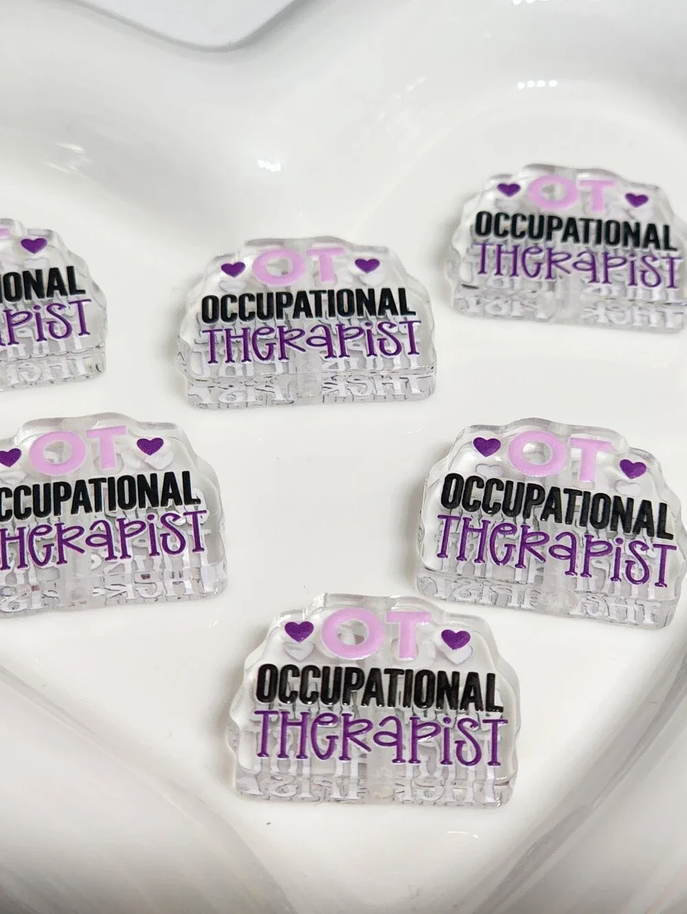 OT Occupational Therapist Beads 2 Pcs  Focal Beads Beaded Pen Crafts Charms‎ Th